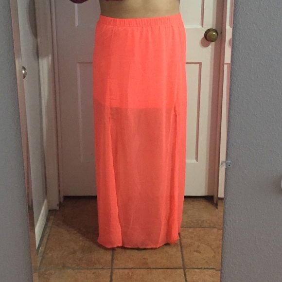 Coral maxi dress
