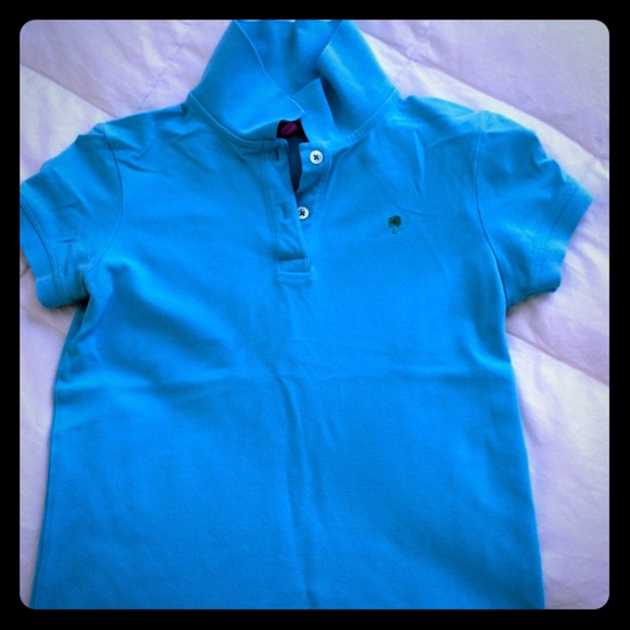 Lilly Pulitzer aqua blue polo