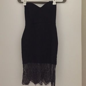 Black strapless dress