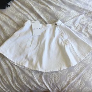 American Apparel White Denim Circle Skirt
