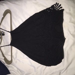 Black crochet top