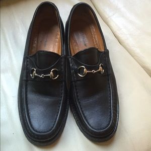 Womens  Black Gucci Lug Sole Horsebit Loafers