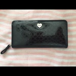 Authentic Coach checkbook zippered wallet