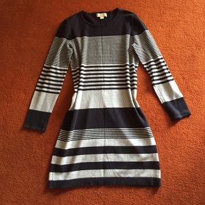 Michael Kors long sleeve striped dress