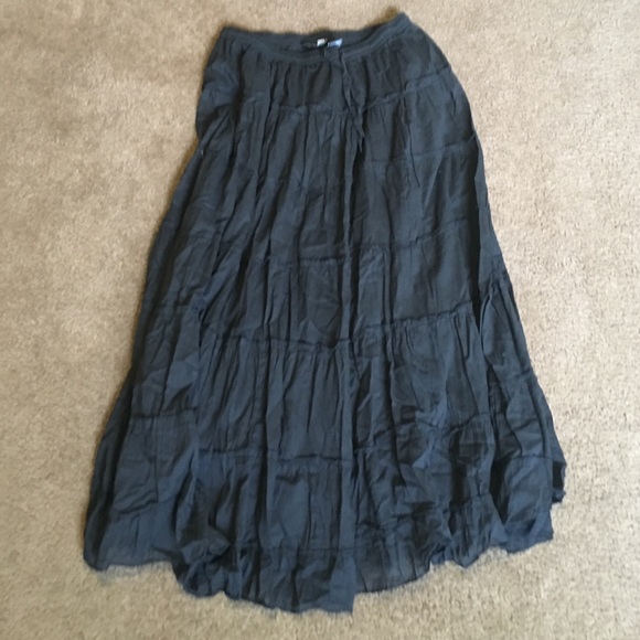 Black Summer Maxi Skirt / XL