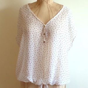 ✨PLUS SIZE✨ Whit/Pink Floral Print Blouse