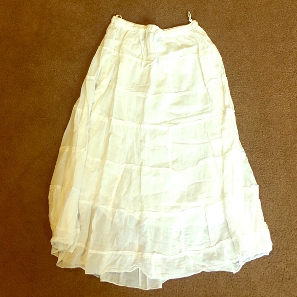 White Summer Maxi Skirt / XL