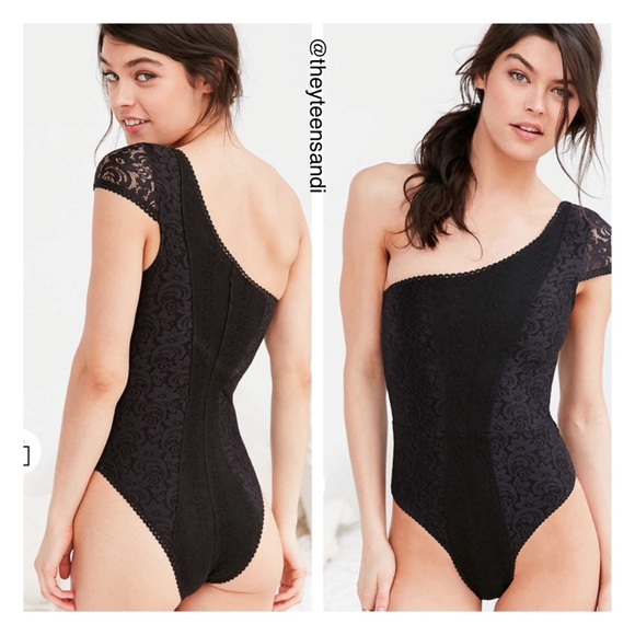 Urban Outfitters Other - Out From Under Bardot One-Shoulder Black Bodysuit