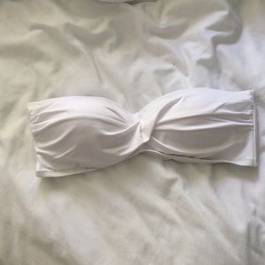 White strapless bathing suit top