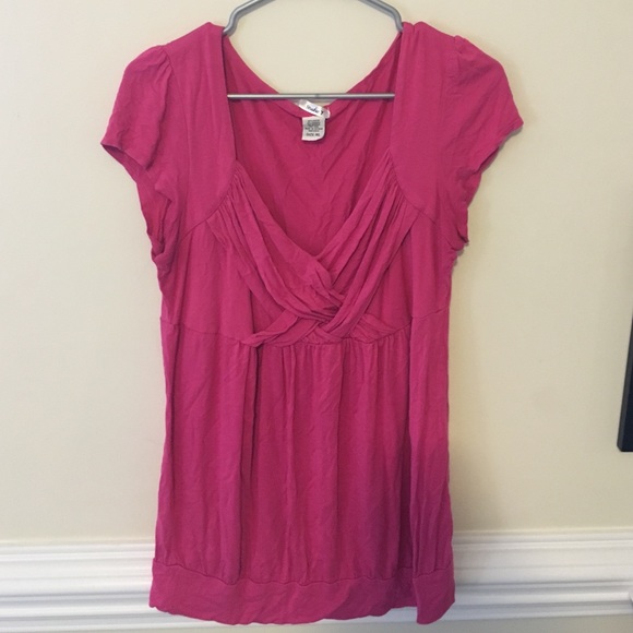 Short sleeve blouse / pink / XL