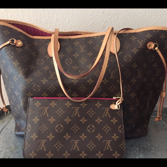Louis Vuitton neverfull GM fuschia interior