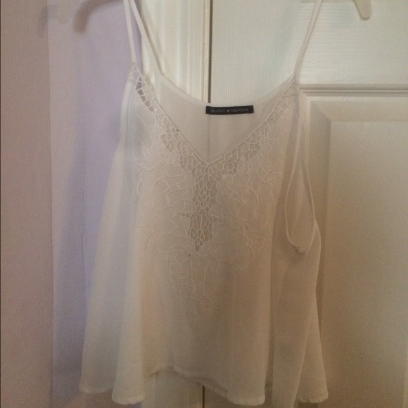 White lace see through brandy Melville top