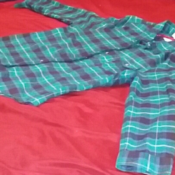Size large green and blue plaid shirt - Picture 3 of 3