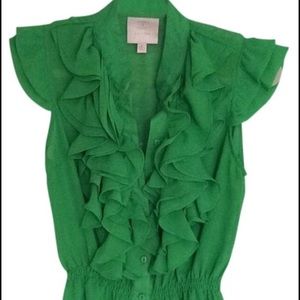 Romeo and Juliet Couture ruffled green shirt