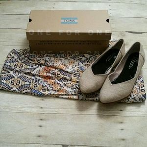 TOM'S Burlap Point Toe Flats