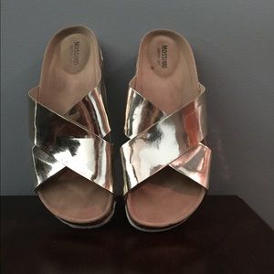 Gold metallic slides