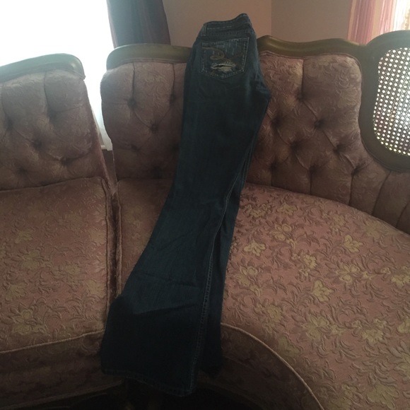 Distressed Denim Blue Jeans