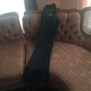 Distressed Denim Blue Jeans