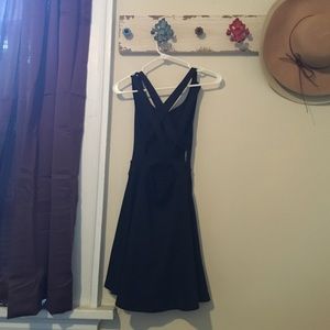 Black open back dress