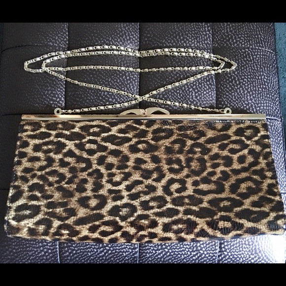 Reduced 🤑ASOS Animal Print Clutch with Gold Chain