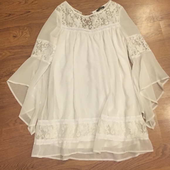 White depri long sleeve dress