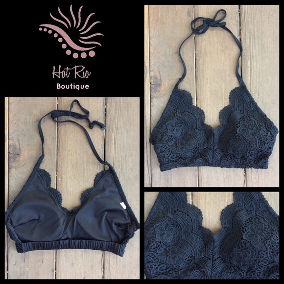 🌷Black Lace Crop Top - Picture 3 of 5