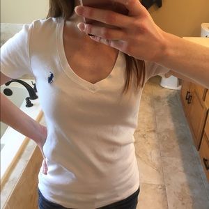 Ralph Lauren Sport white V-neck tee