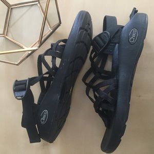 Chaco's Vibram Black Double Strap Sandals