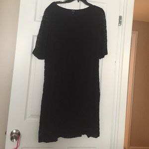 Black lace shift dress
