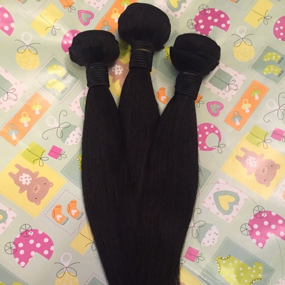 14"14"14" Brazilian straight hair
