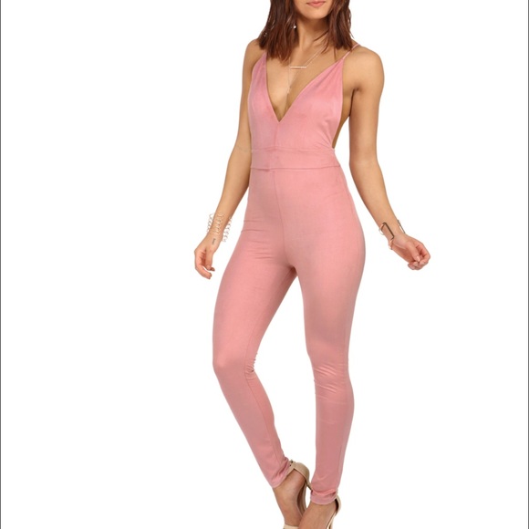 Suede mauve jumpsuit