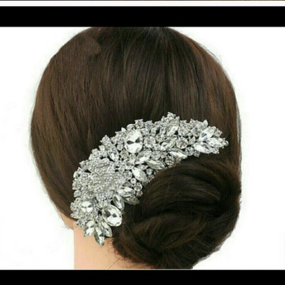 Rhinestone Crystal Clear Bridal comb hair clip Pen main image 2