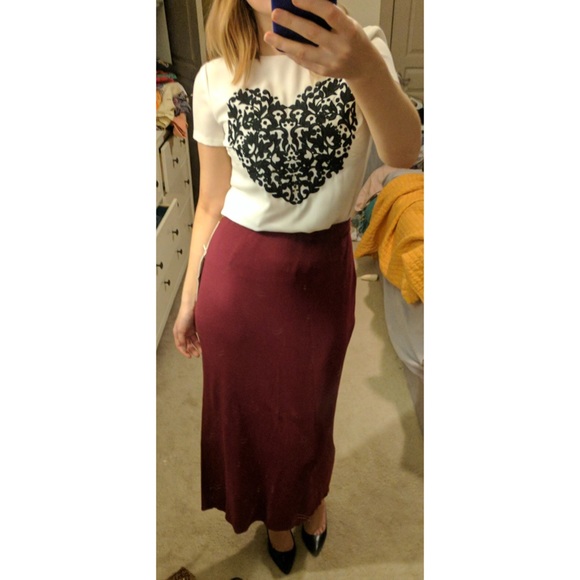 French Laundry Burgundy Skirt - Picture 2 of 2