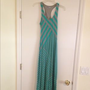 Teal/gray maxi dress
