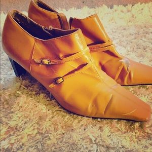 Faux leather booties.