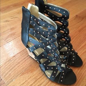 Gladiator cork heeled sandals