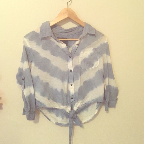 Striped tie up crop top