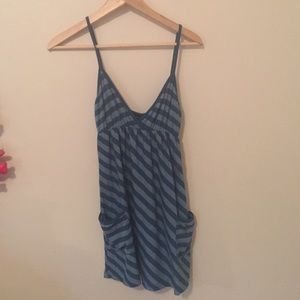 Blue striped dress
