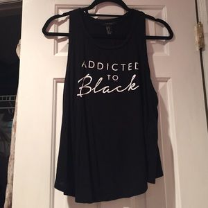 Addicted to black cut out tank