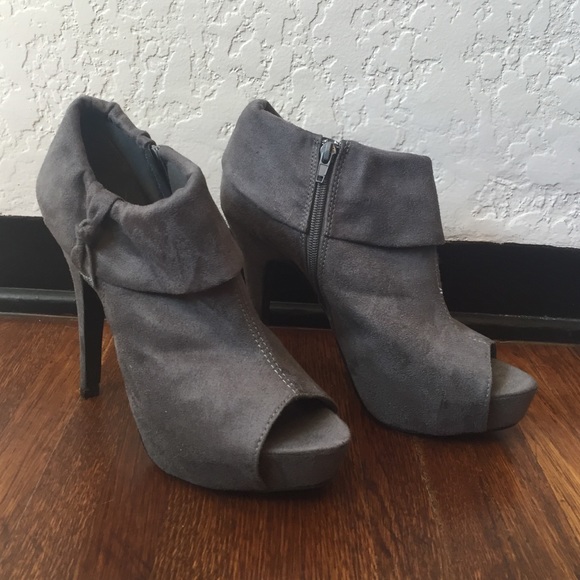 Grey Heel Booties