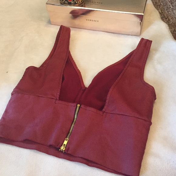 Deep red faux leather crop top! - Picture 3 of 5