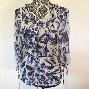 Sheer Elle Blouse with Tie waist