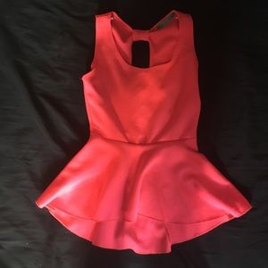 Hot pink peplum top