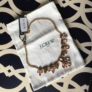 Rose colored jewel statement necklace