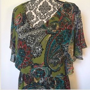 🌟Green Paisley print dress