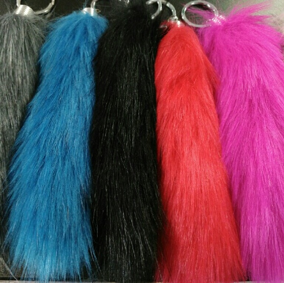 Faux fur keychain