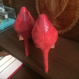 Red suede Sam Edelman pumps