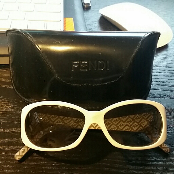 Authentic Fendi white sunglasses