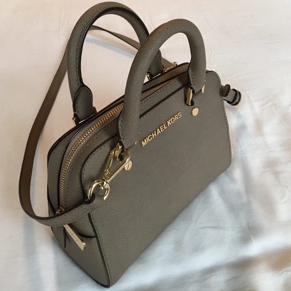 Michael Kors mini crossbody bag in grey saffiano