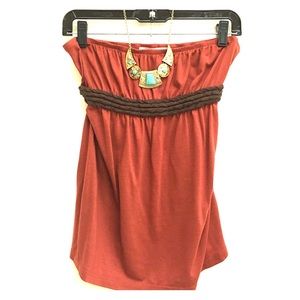 Burnt Orange Braided Tube Top